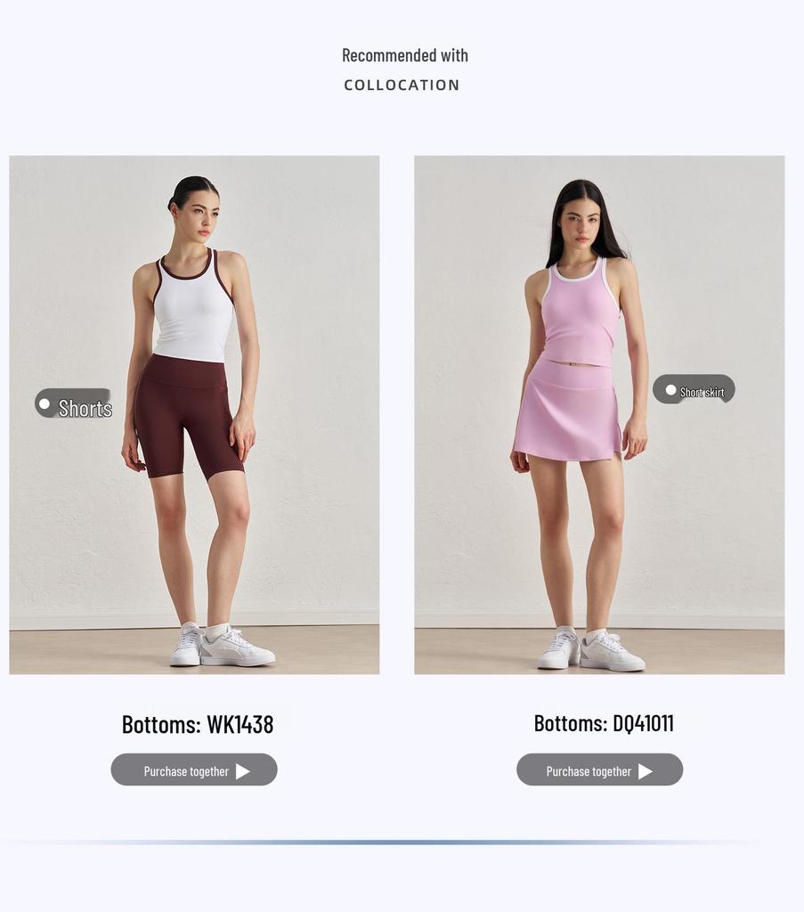 Biustonosz sportowy Nude Feeling Color Block Stitch - Damski oddychający biustonosz do jogi i pilatesu