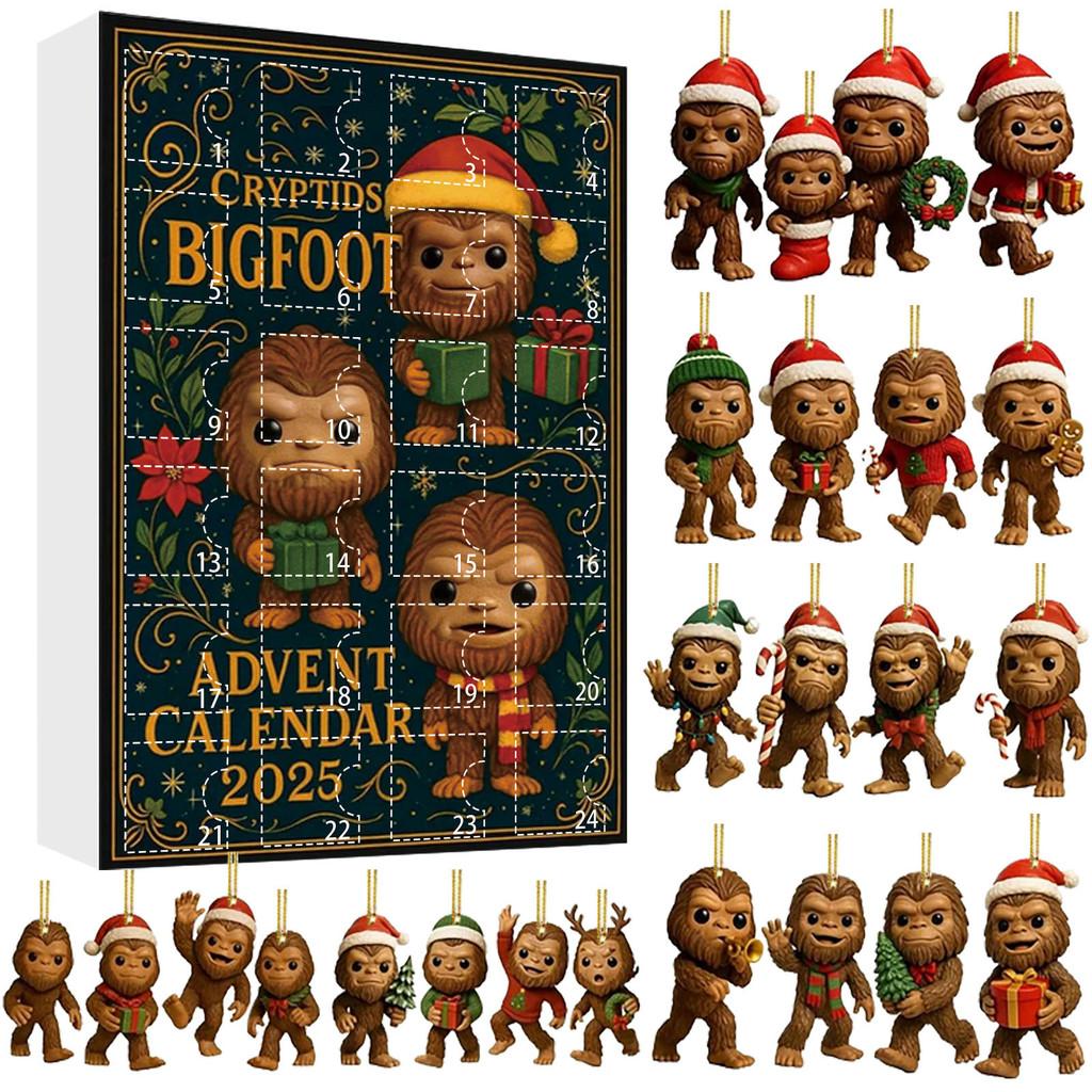Weihnachts-Countdown Blind Box Bigfoot Anhänger mit Acrylmaterial für Weihnachtsgeschenke und Dekorationen