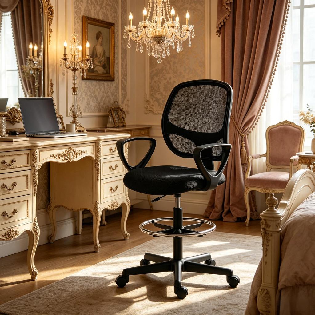 Ergonomic Desk Chair with Footrest & Reclining Function, Height-Adjustable Office Chair (only with office chair)