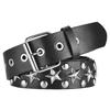 Rivet Hollow Bullet Decoration Belt  Leather Studded Goth Rock Wild Adjustable Women Punk Black Belt