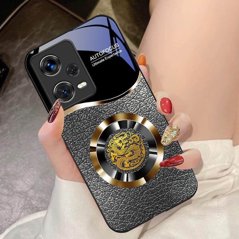 Glücksbringer Ring für Xiaomi 14 Ultra 13 Lite Redmi Note 13 11 Pro 12 Plus Poco X6 3 Pro F4 6 GT Gehärtetes Glas Handyhülle