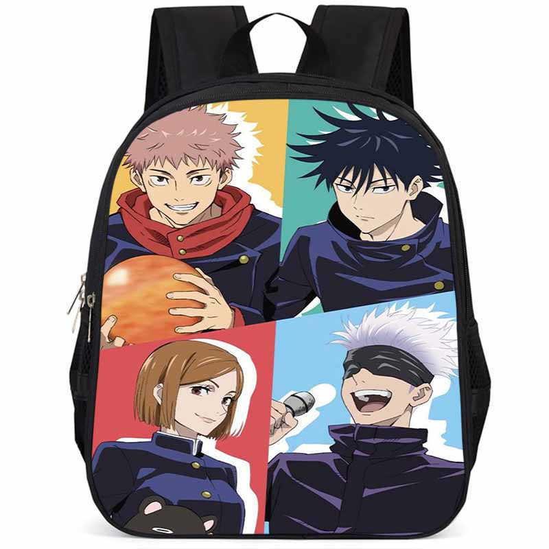 Durable Large Capacity 15 Inch Jujutsu Kaisen Backpack For Kids Lightweight Oxford Cloth School Bag