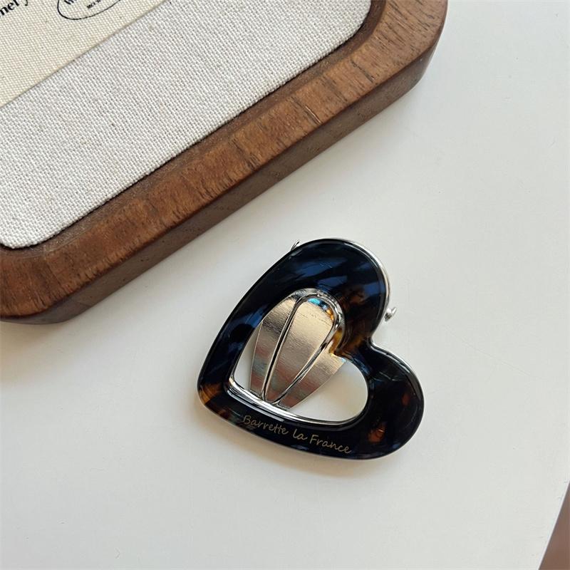 1pc Acetate Hollowed Heart Hair Clip Cute Side Pins Sweet Hairpin Elegant Barrettes Women Hair Accessories