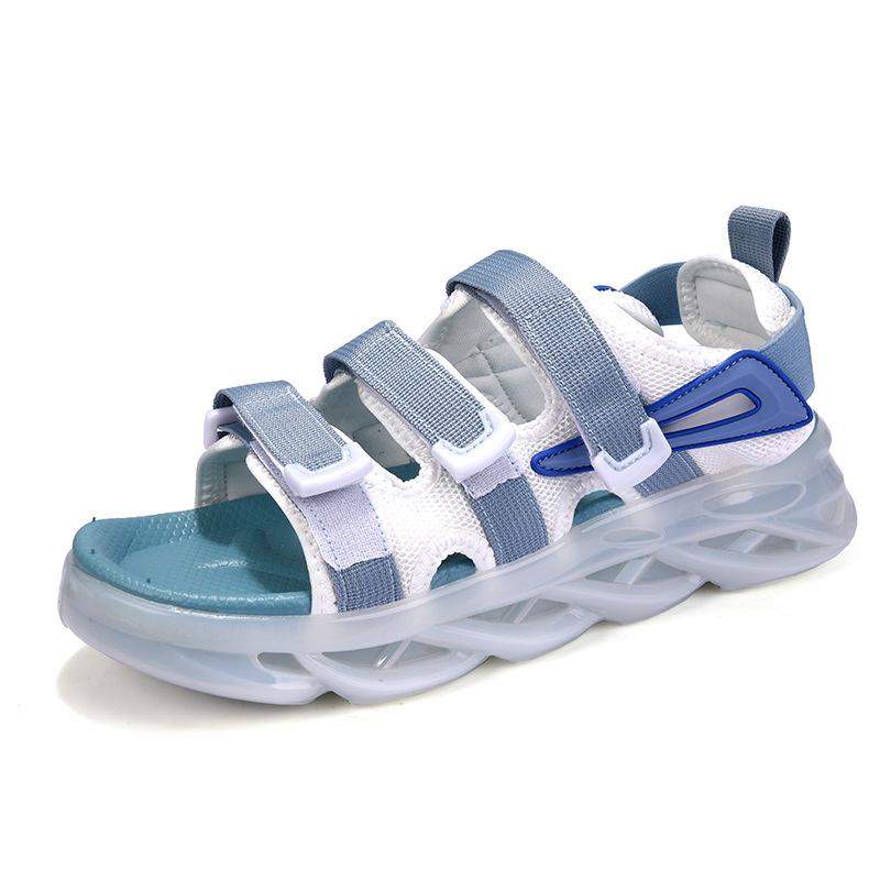 

Сандалии в римском стиле с пряжкой на липучке, летние дышащие пляжные туфли для путешествий по морю, повседневные туфли на платформе с открытым носком для мужчин 44