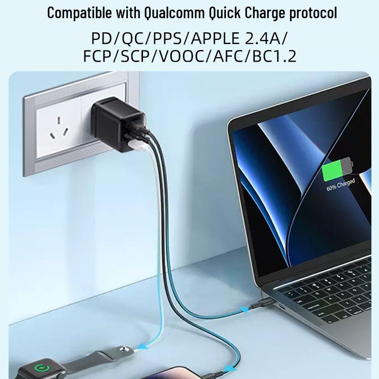 65W GaN PD Charger for Apple, Huawei, Xiaomi Phones, 35W Fast Charge, MacBook Compatible