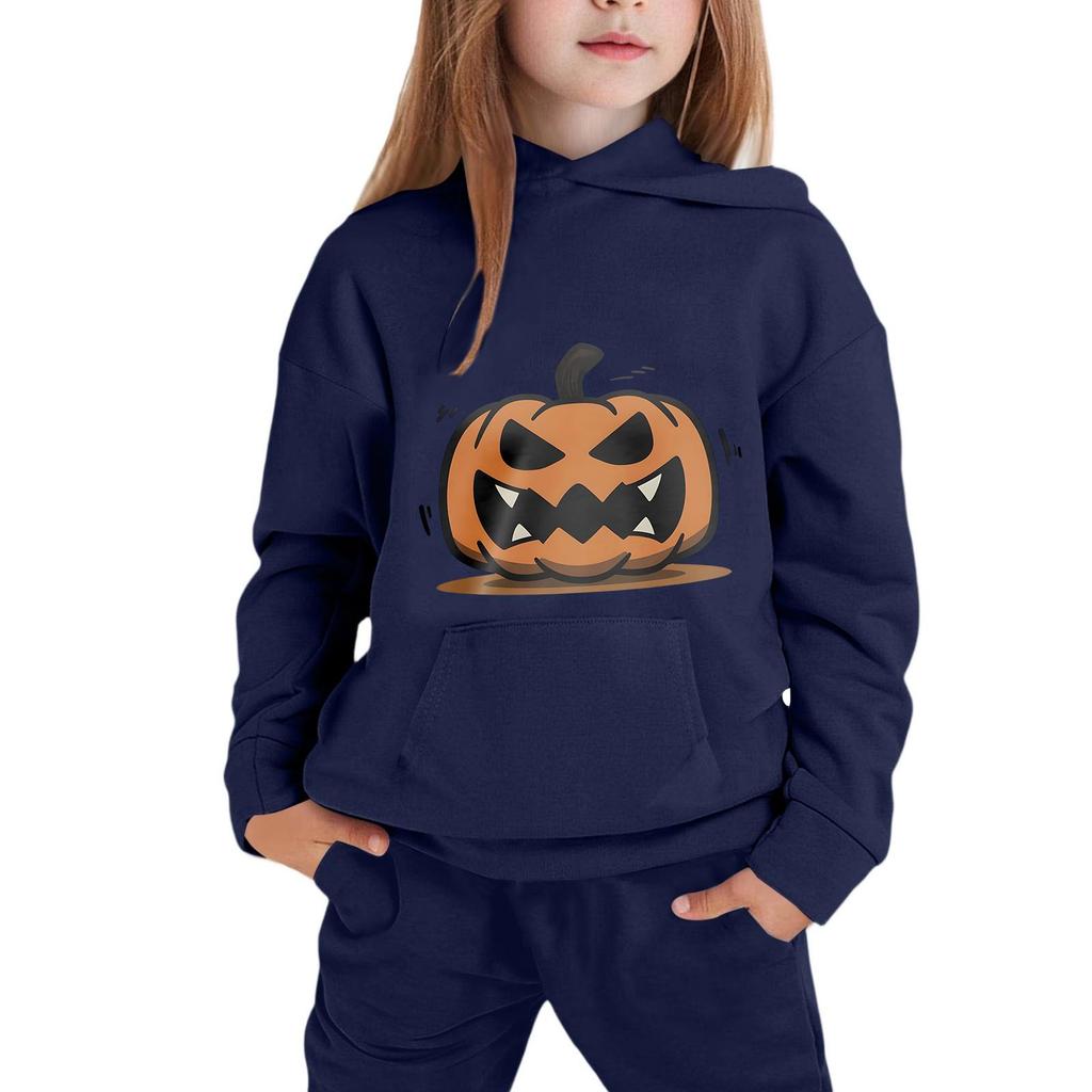 Kids Hoodie with Halloween Print - Casual Long Sleeve Pullover for Boys and Girls
