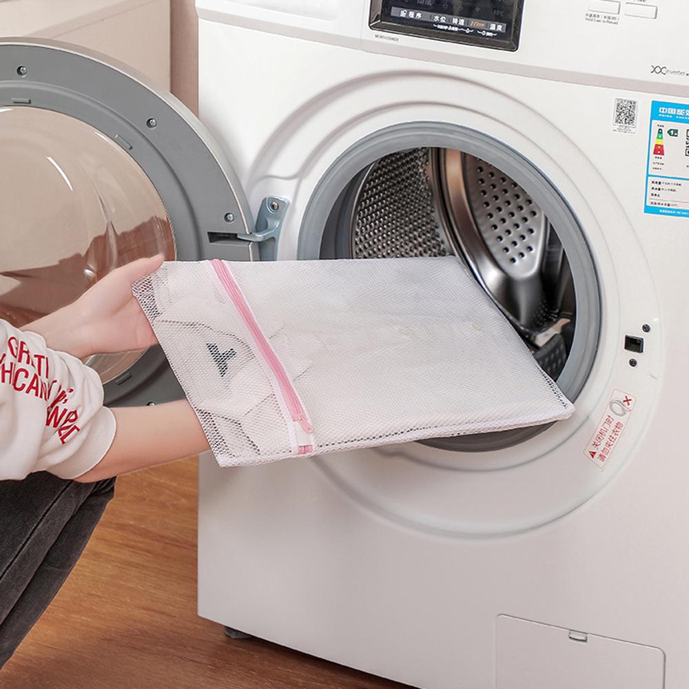 Fine Mesh Laundry Bags Pink Zipper Durable Large Capacity Delicate Lingerie Washing Bag Anti-deformation Clothes Storage Pouch