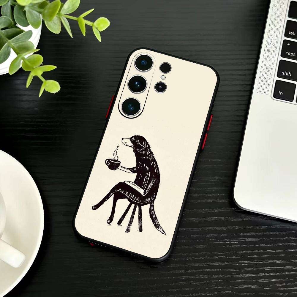 Funny animals Phone Case For Samsung S26,S25,S24,S23,S22,S21,S20,Ultra,Plus,FE Black Soft Cover