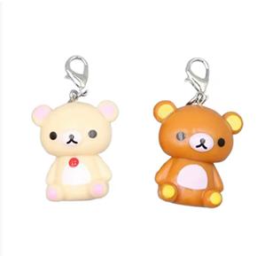 Kawaii Rilakkuma Easy Bear Keychains Lazybear Doll Bag Clothing Puller Phone Rope Keyrings Accessories Pendants Couple Gifts