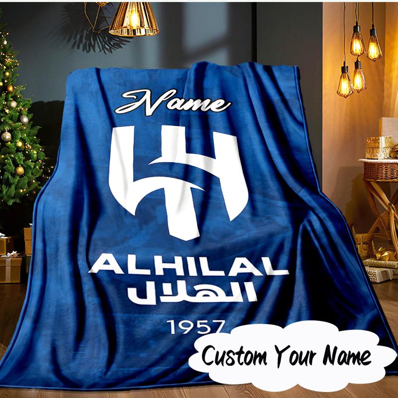 Custom Name Hilal FC Crest Blanket Ideal Bedding Blanket Perfect for Travel, Camping, Living Rooms, Offices, Sofas, Fan Christmas gift