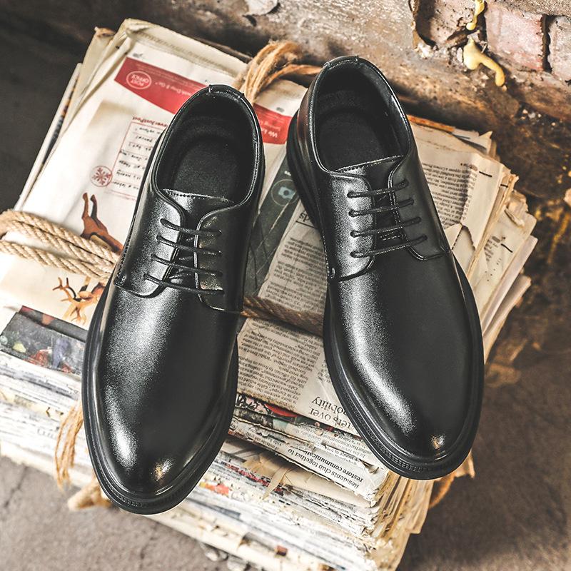 

Кожаные туфли летние дышащие деловые туфли кожаные свадебные туфли костюм кожаные туфли туфли дерби на шнуровке мужские туфли 19932-J 38 чёрный