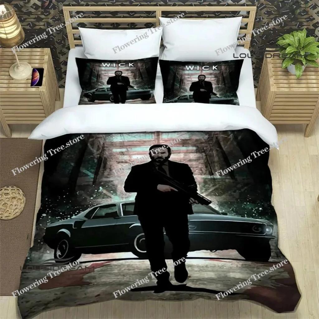 3D Print John Wick Duvet Cover Bed Set Movie John Wick printed Bedding Sets Quilt Cover Pillowcase Comforter king Queen Size