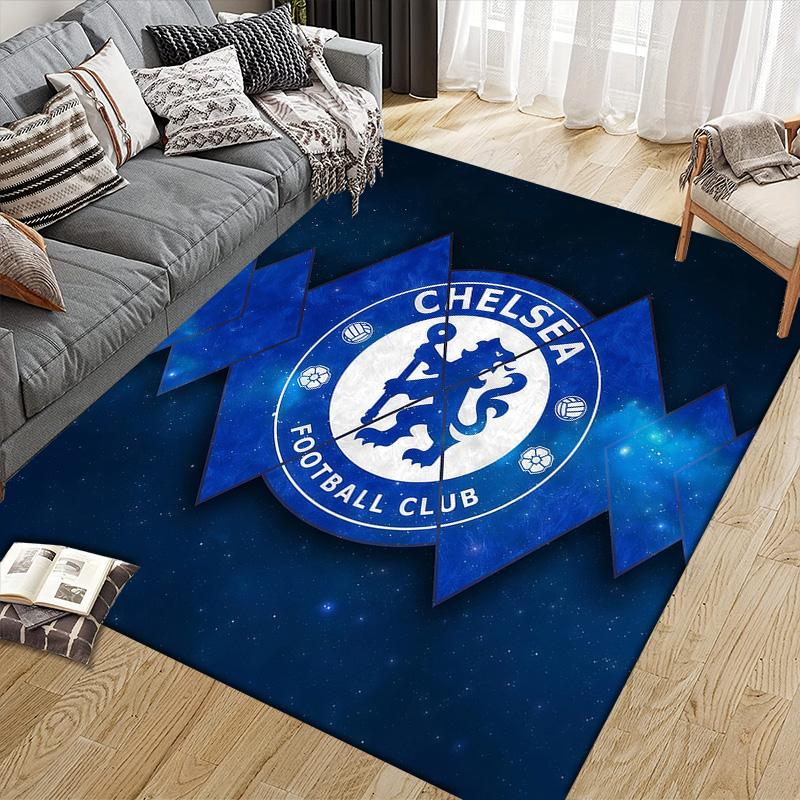 Chelsea Football Club2 Flannel Pattern Square Carpet,Area Rug,Carpet Rug for Living Room Bedroom Sofa Playroom Decor,Non-slip Floor Mat