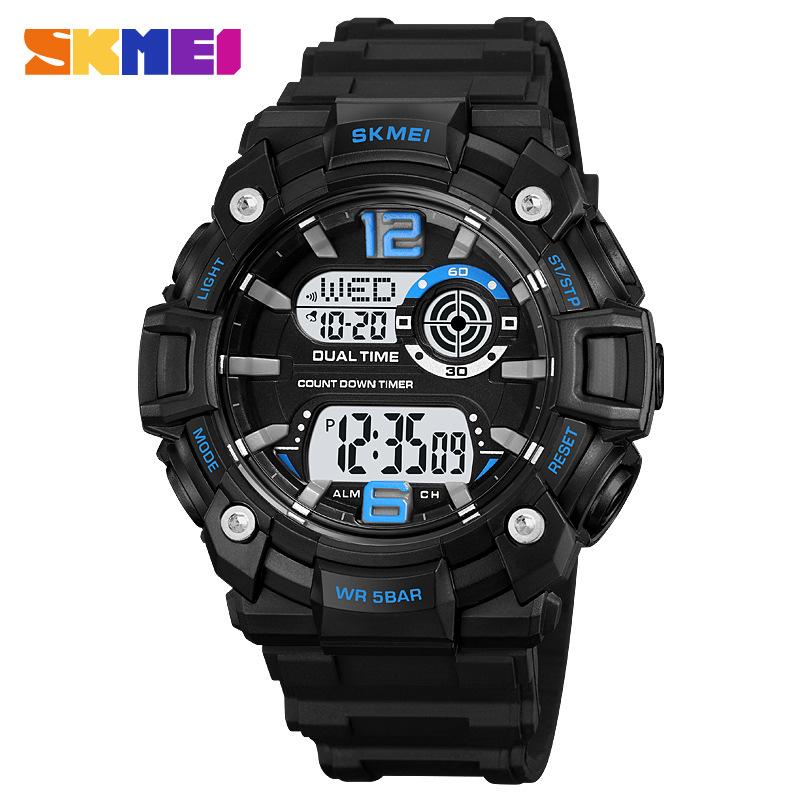 Men's Multi-function Electronic Watch Male Junior High School Student Waterproof Watch Male Outdoor Sports Electronic Watch