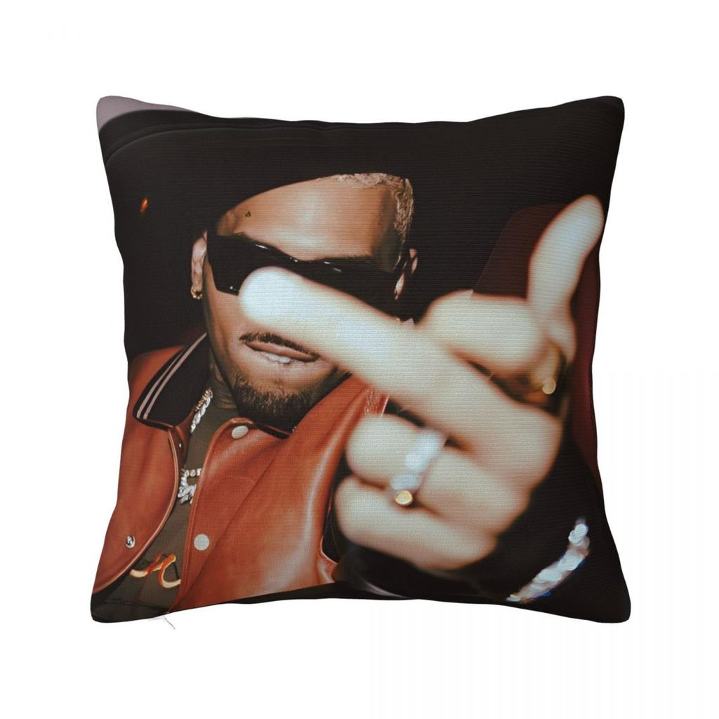 Raooer Chris Brown  () Pillow Case Cushion Cover Soft Pattern Pillow Cover Kawaii Pillowcases For Chair Sofa Home Decoration