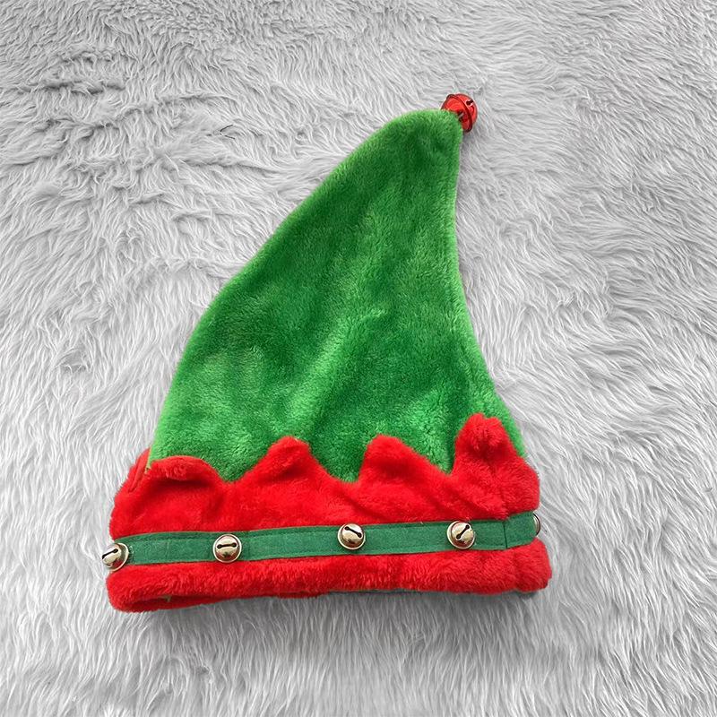 Festive Red & Blue Elf Bell Hat for Christmas Parties & Masquerades