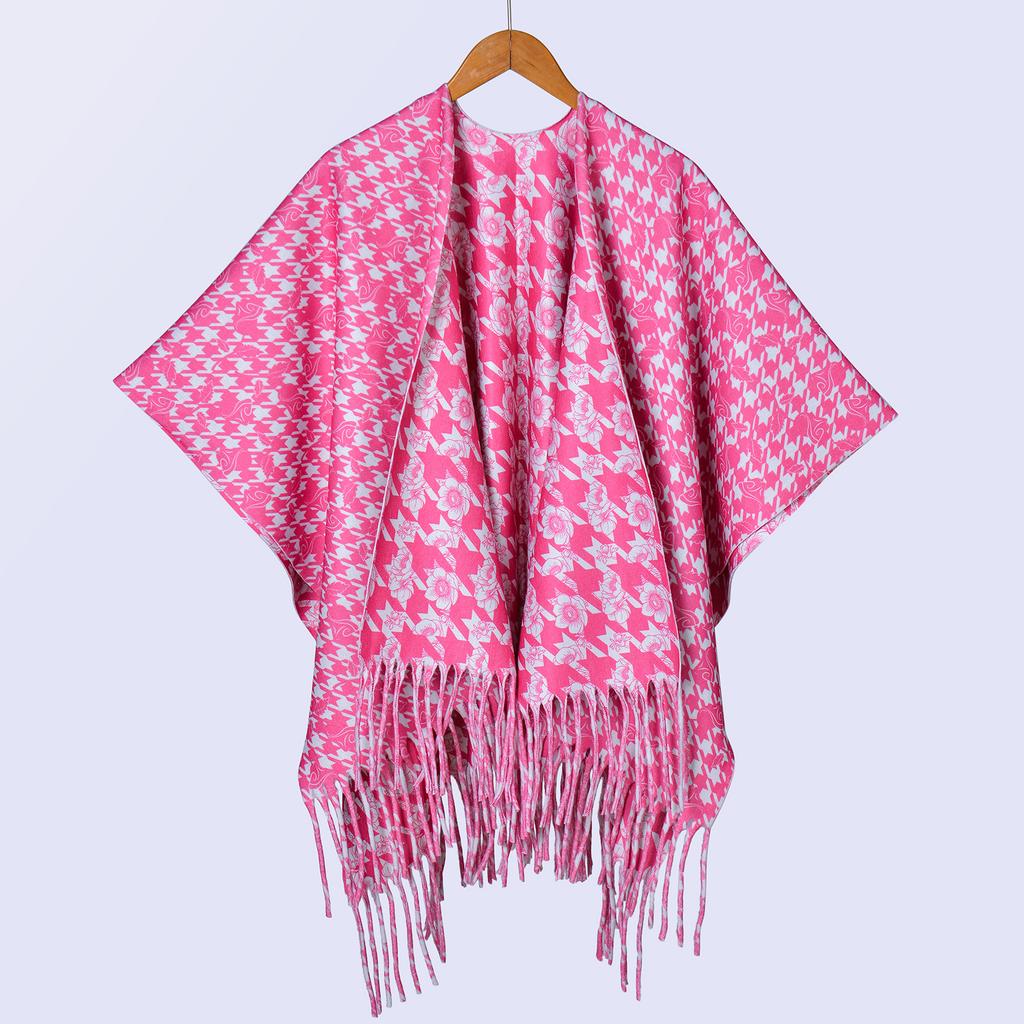 New National Style Ink Double-sided Thickened Shawl with Women's Autumn and Winter Retro High-end Photo Shawl Large Cape