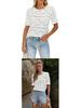 European American Women's Summer Lace Puff Sleeve Top TK2026