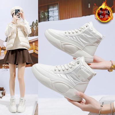 2024 Winter Neue Mode Warme Damen Schneestiefel Dicke Sohle Freizeit Outdoor High-Top Sneakers Damen Schnür-Stiefeletten 35-40