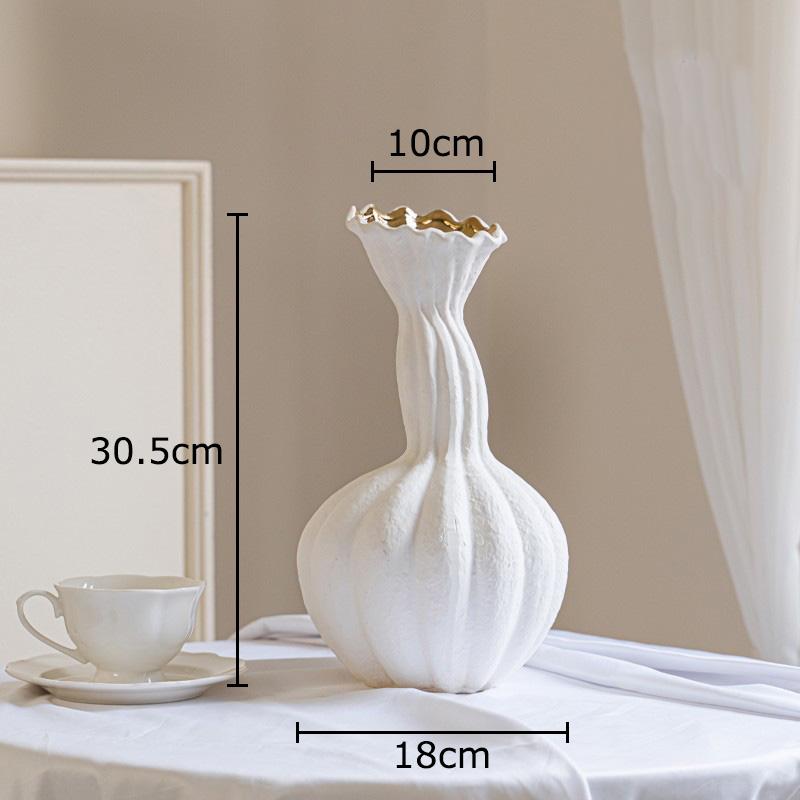 

Minimalist White Ceramic Vase Flower Pots Desk Decoration Flowers Arrangement Porcelain Floral Vases Room Aesthetic Decor