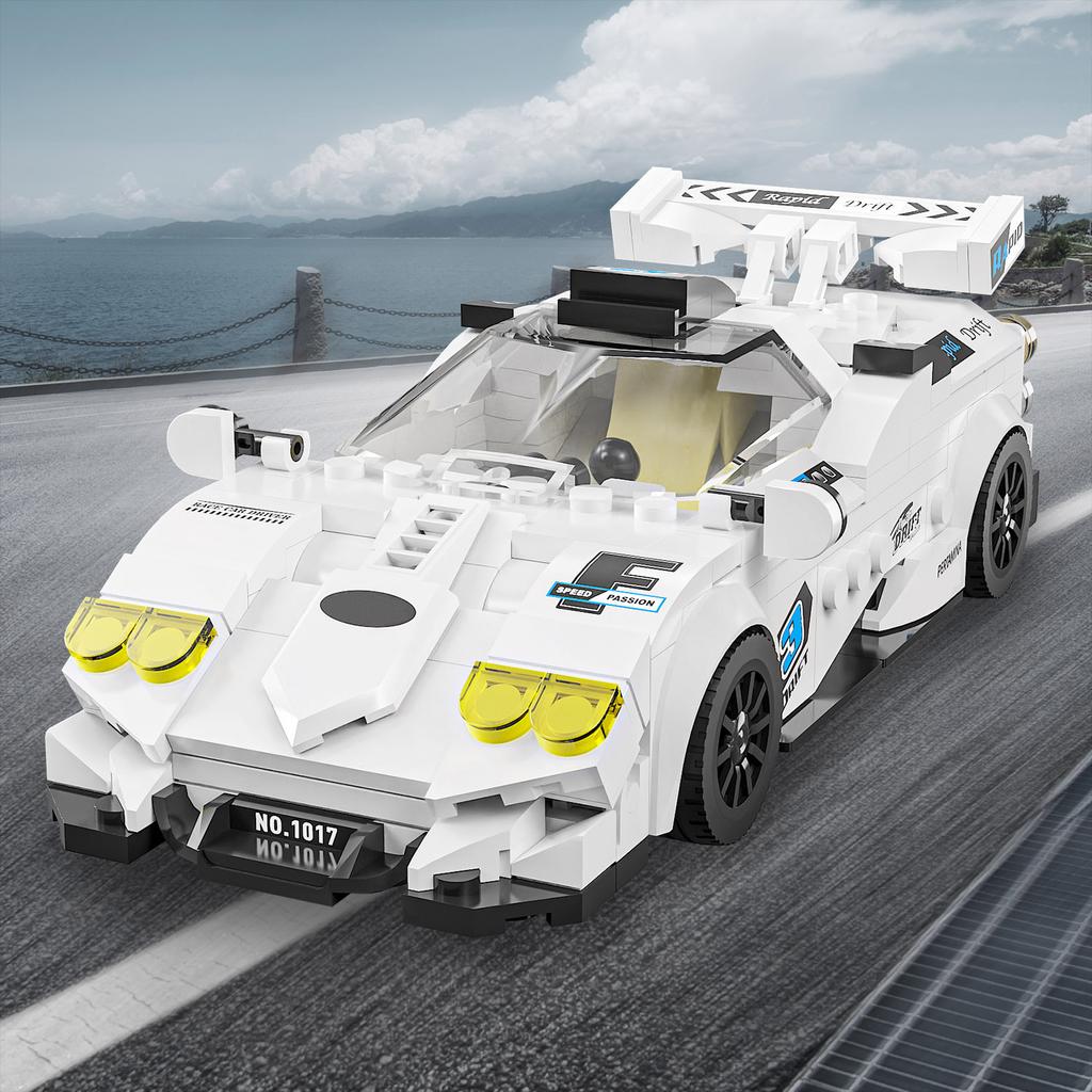 Non-Toxic 332Pcs Building Blocks Toy Sports Car Model Cars Assembly Brick Sets Educational Toys Desktop Decoration Christmas Birthday Gift