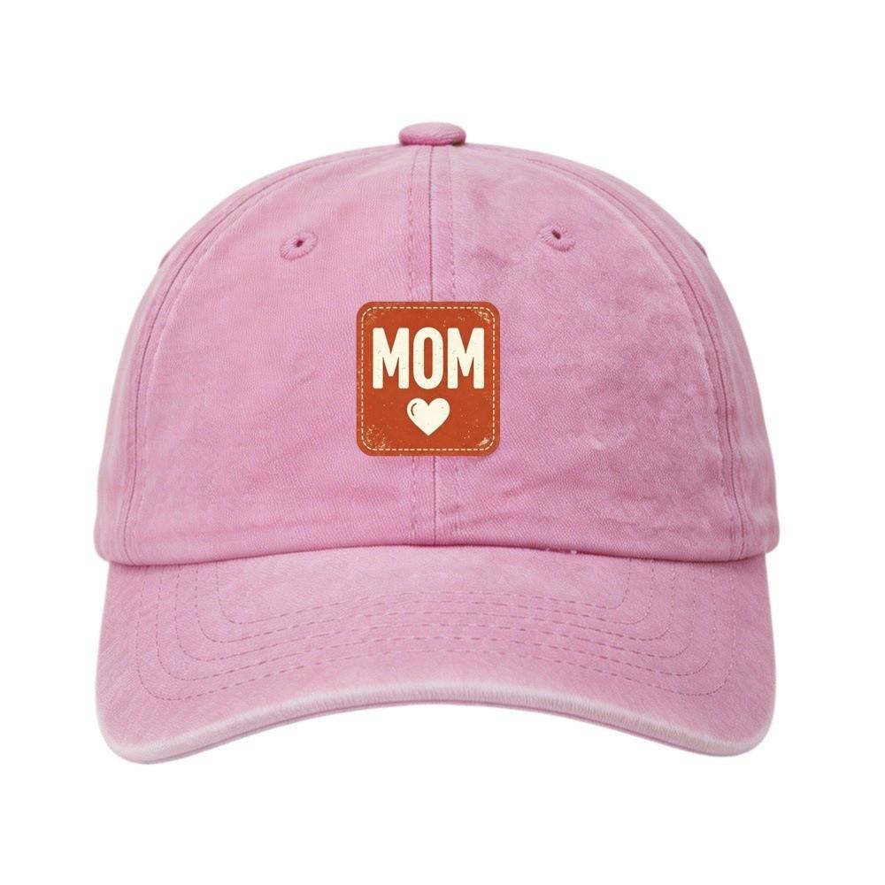 Distressed DAD MOM MINI Baseball Cap Parent-child Couple Cap  For Man Women Pink MOM