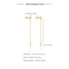 Fashion Jewelry 925 Sterling Silver Long Tassel Chain Diamond Heart Shape Zircon Gold Plated Stud Earrings for Women