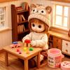 Plastic Miniature Doll Blocks Miniature Size Doll Building Block Bucket  For Toy Room