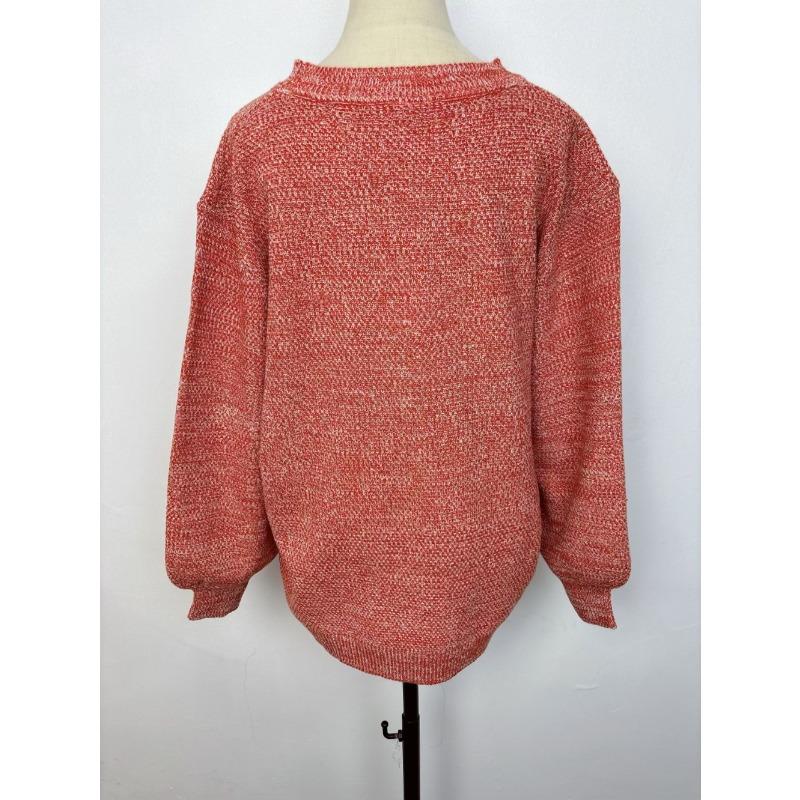 Spring and Autumn New Floral Yarn Pullover Casual Versatile Casual Round Neck Knitted Sweater Top for Women