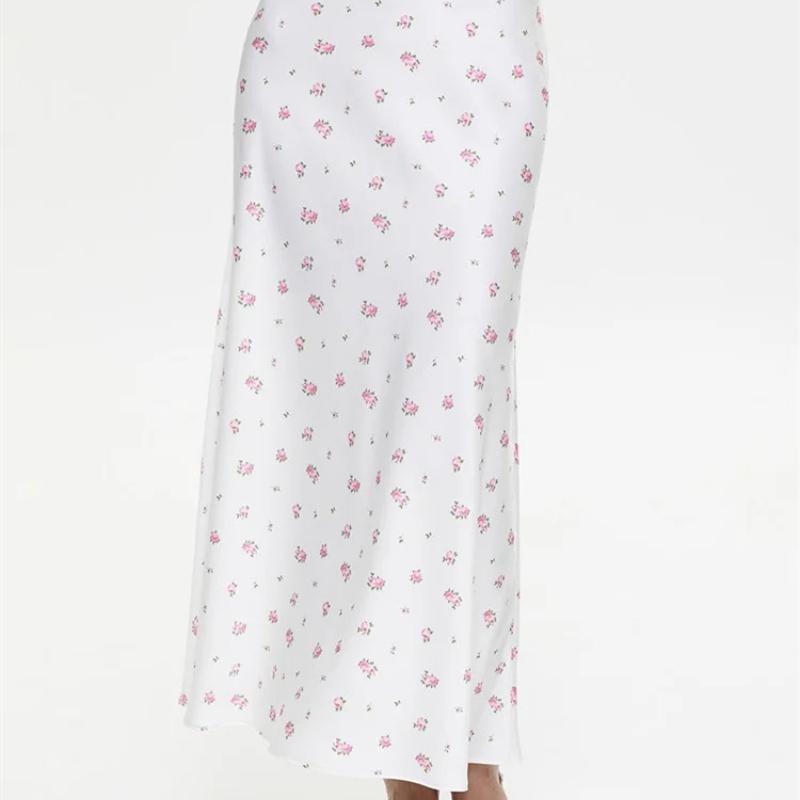 Tossy Summer Printed Fashion Long Skirt For Women High Waist Contrast Patchwork Slim Elegant Party Looks Ladies Y2k Maxi Skirt