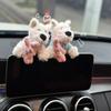 Søte plysj hundedukker Bilanheng Bakspeil Håndveske Hengende Ornamenter Dukke Nøkkelring Bil Interiør Dashboard Dekorasjon