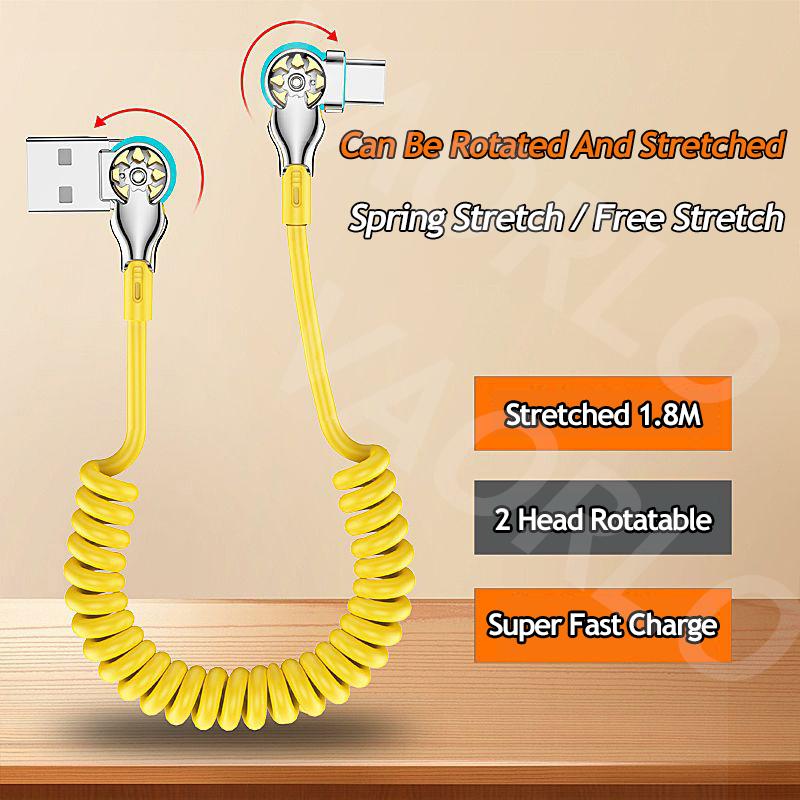 VAORLO Cable de Extensión 120W 6A Cable de Carga Rápida Para Tipo-C Micro 8Pin Cable de Datos Super Carga Soporta Transmisión Línea USB