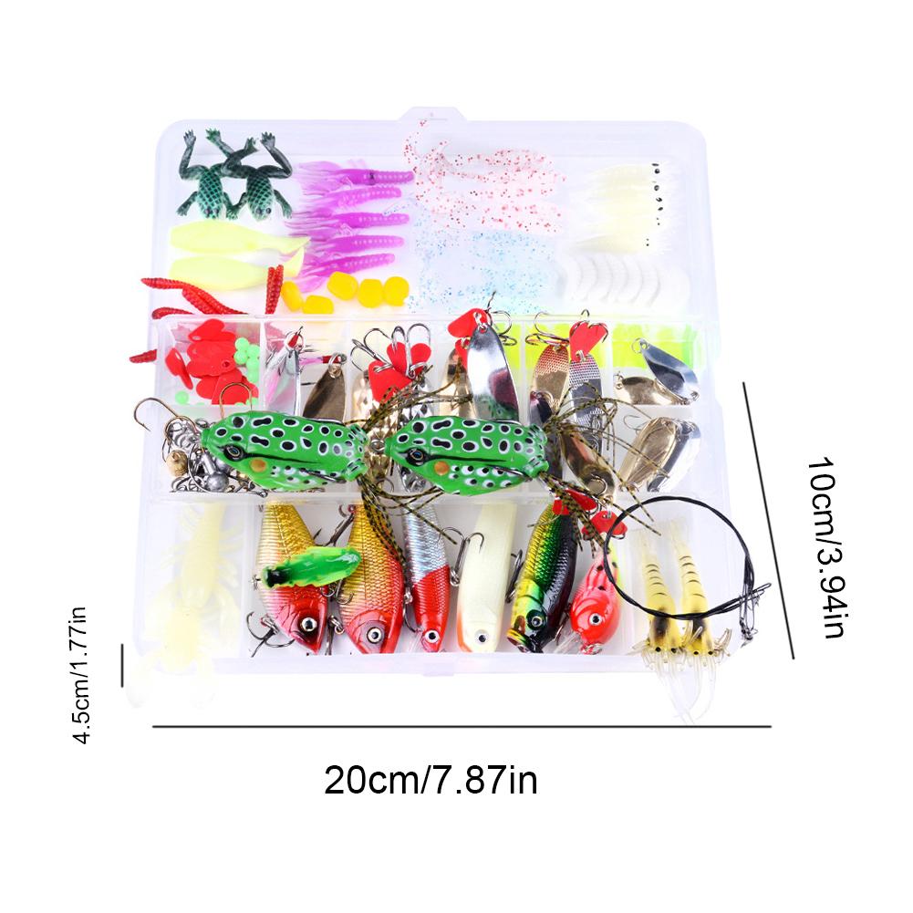 Fishing Lure Kit Minnow Metal Hooks with Box Fishing Lure Set Artificial Soft Baits Set Bait Tackle Kit Fishing Gear Accessories