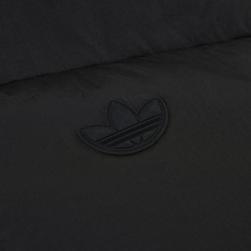 Adidas Originals FW24 Brand Logo Solid Color Hooded Long Sleeve Down Jacket Men Outerwear Black JD3753