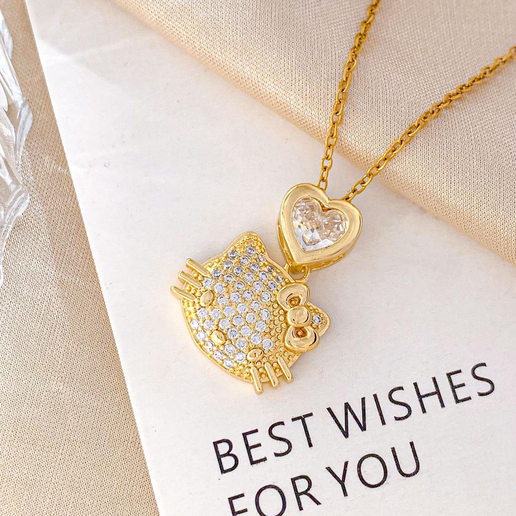 Necklace Cartoon Cute Rabbit Zircon Necklace Accessories Women's Simple Small Fresh Design Sense Fashion Versatile Collarbone Chain