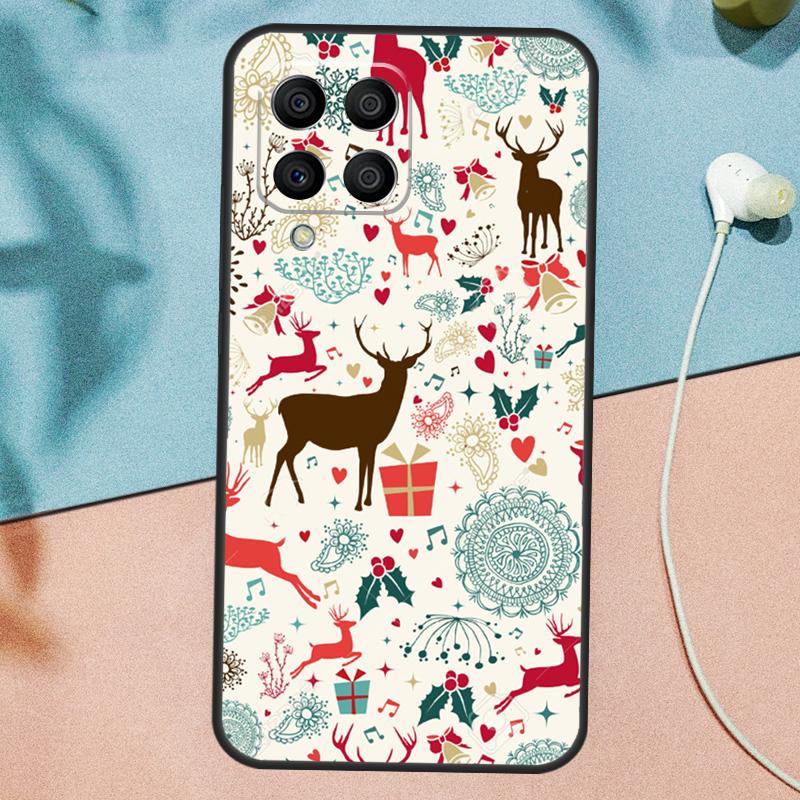 Christmas Santas seamless Deer Case For Samsung Galaxy M15 M35 M55 M56 M36 M16 M31 M21 M13 M33 M53 M12 M32 M52 M14 M34 M54