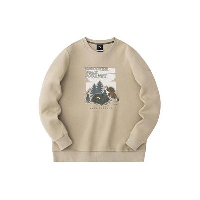 Outdoor Series Letter Camping Pattern Round Neck Easy Care Casual Pullover Sweatshirt Men Sweatshirt Mica 152416701-2