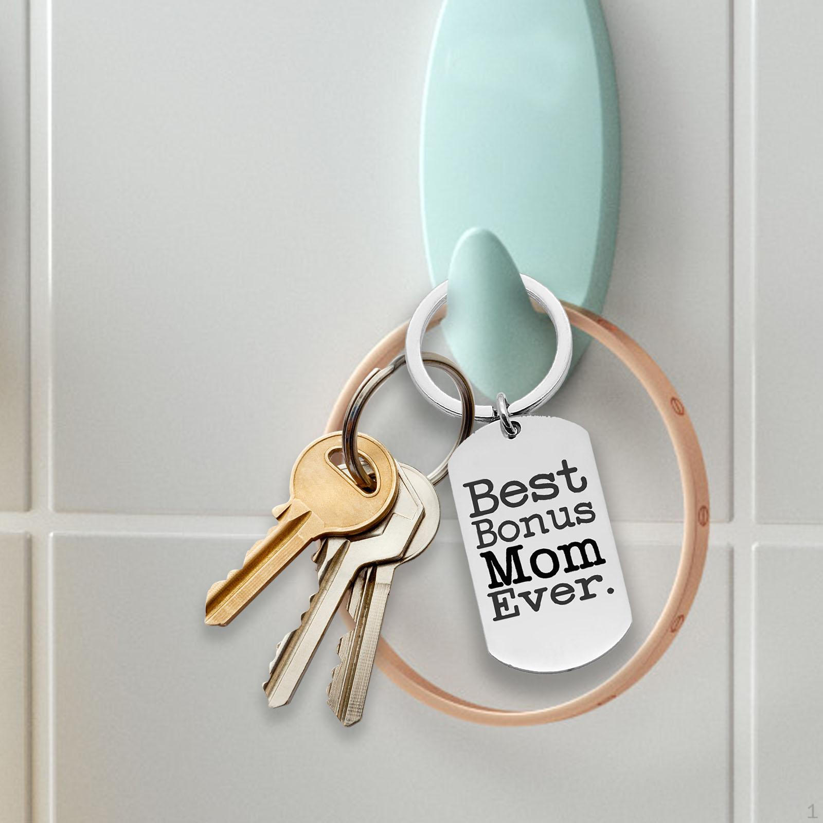 

Подарок на день матери, брелок для ключей для матери, модный брелок из нержавеющей стали, кулон, брелок для ключей серебряный