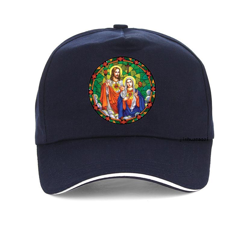 Unisex Sacred Hearts Of Jesus & Mary Baseball Cap Premium Quality Adjustable Snapback Catholic Devotional Print Christian Faith-