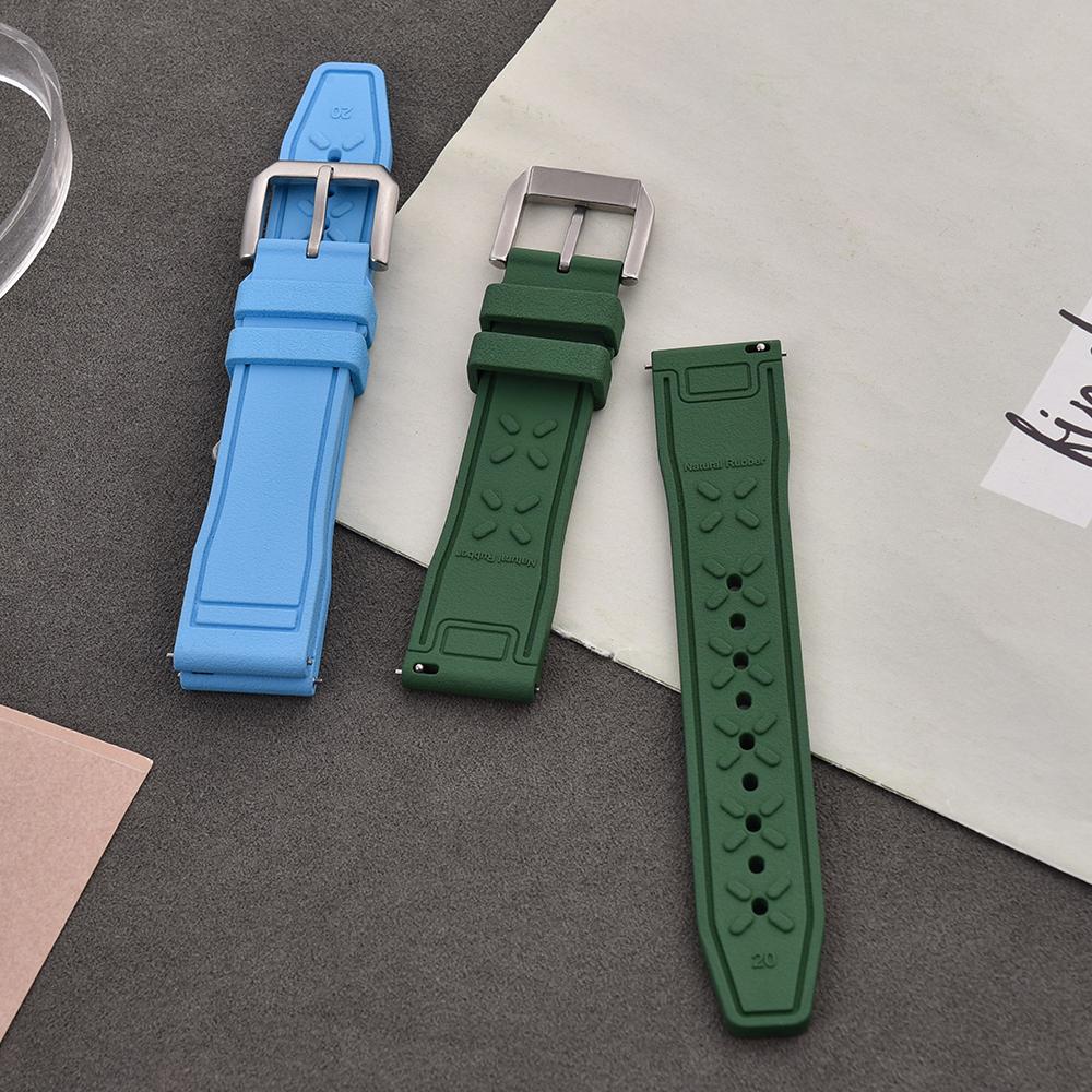 Cinturino per Orologio in Gomma Fluorurata FKM di Alta Qualità 20mm 21mm 22mm Rilascio Rapido Subacqueo Impermeabile per Orologi Sportivi Accessori