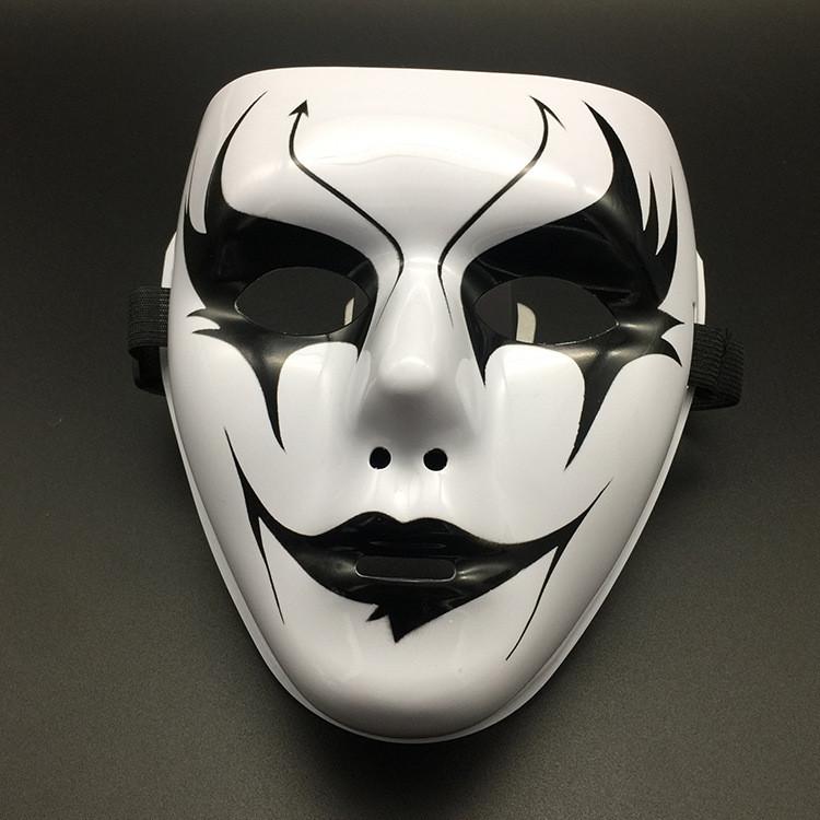 Unique Hand-painted White Full Face Mask For Halloween Costume Parties And Performances