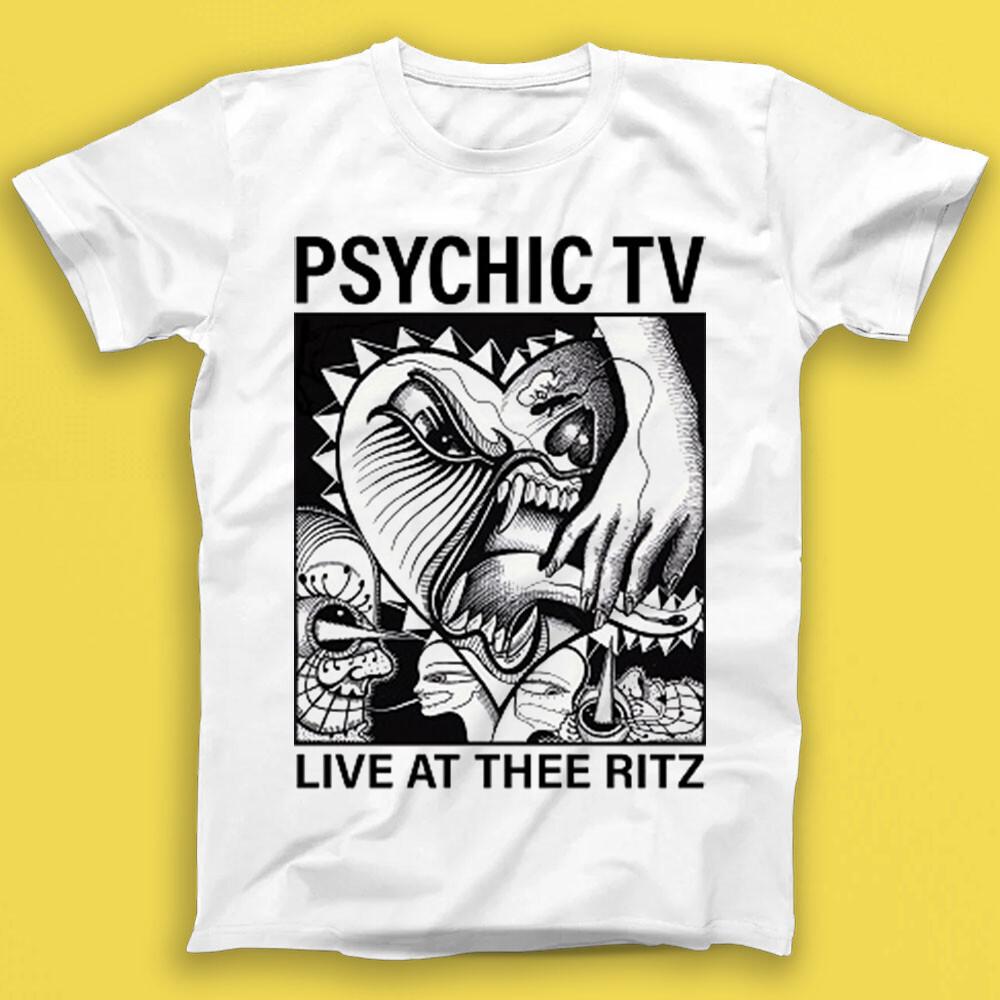 Psychic TV Живьем в Thee Ritz Панк-рок Музыка Подарок Футболка 2105 S