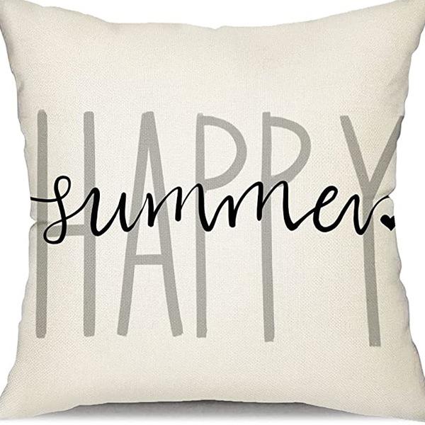 Small Daisy Flower Pillowcase New Striped Linen Home Fabric Sofa Pillowcase Light Luxury