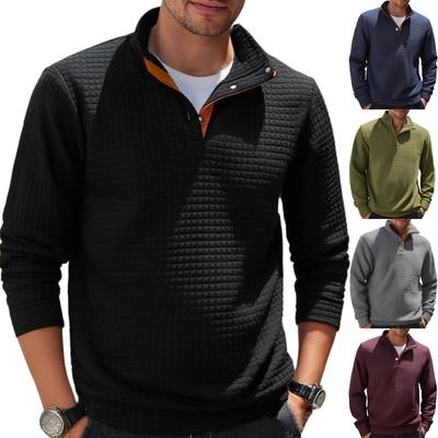 Herren Einfarbig Stehkragen Knopf Sweatshirt Hoodie Herren Sport Übergröße Lässiges Sweatshirt