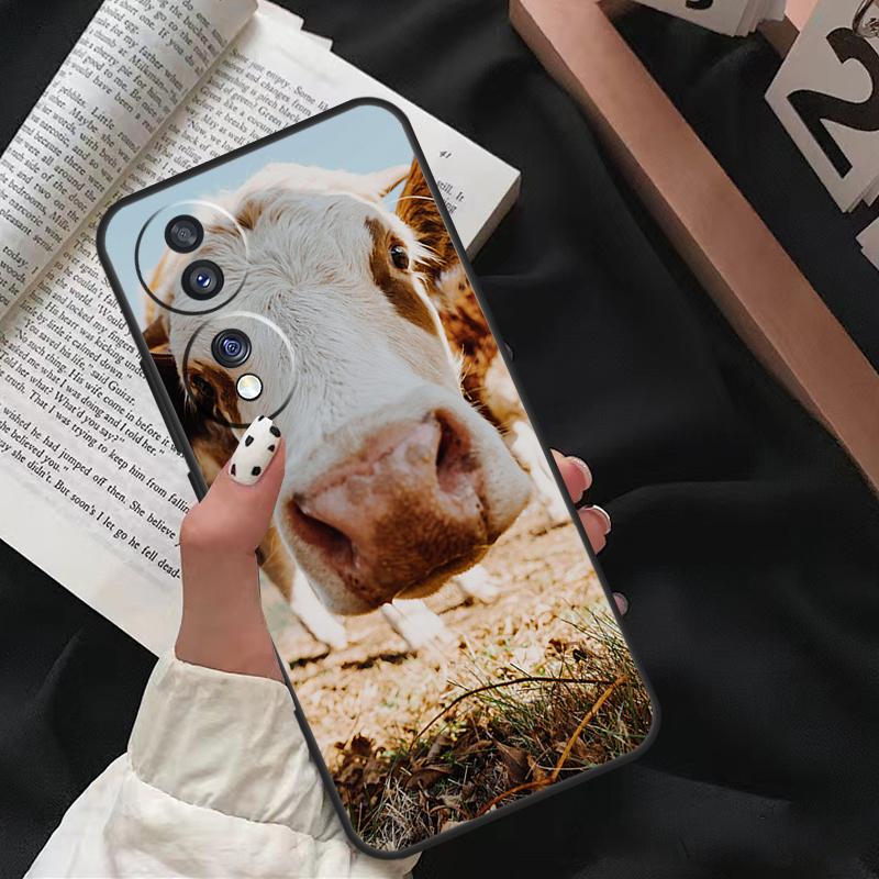 Funny Cow Face Case For Honor 90 Lite Magic 5 Pro 70 50 10 Honor X8 X7 X9 X9a X8a X7a X6a 9X 8X Back Cover