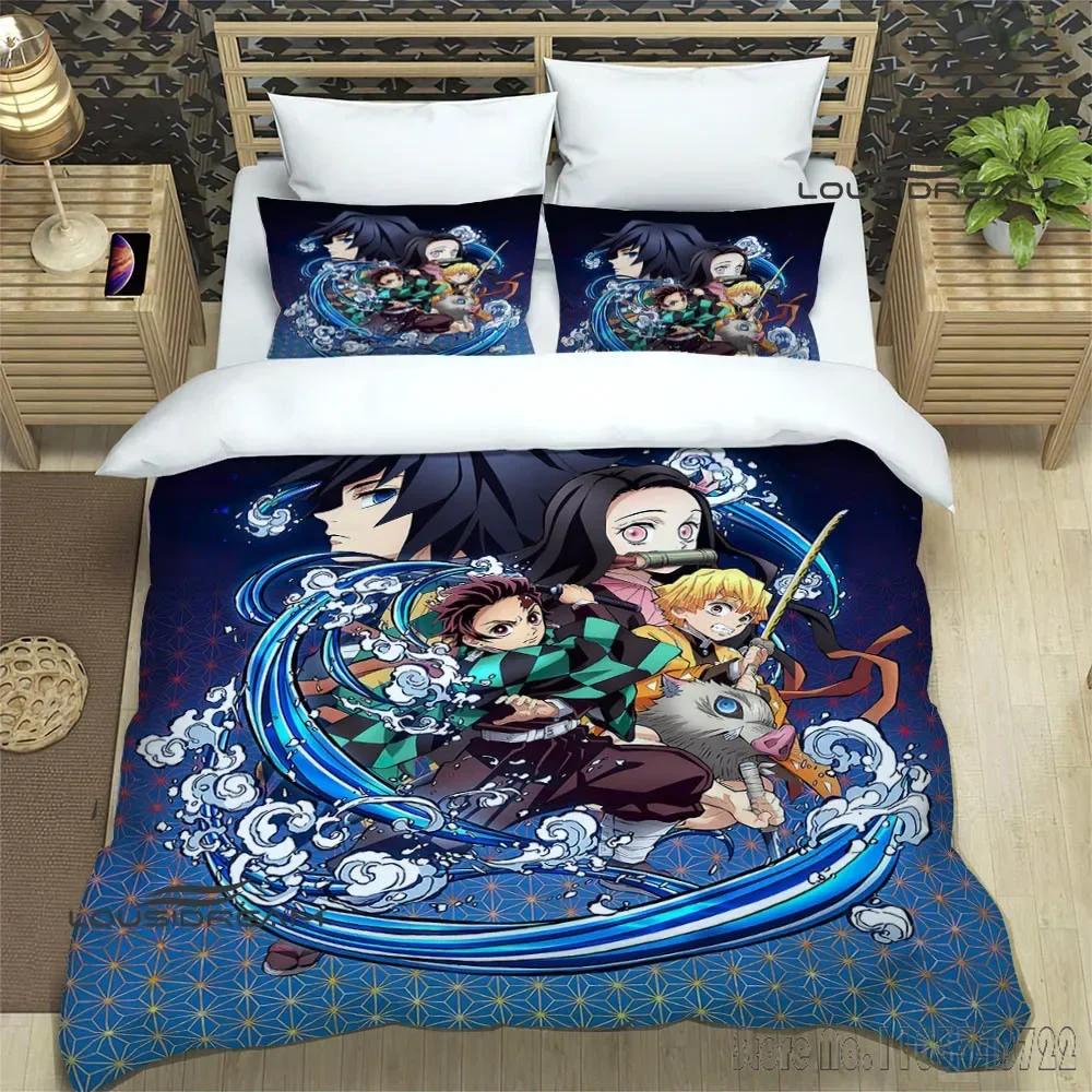 Demon Slayer Printed Duvet Cover Set HD Comforter Cover for Kids Bedding Sets Bedclothes Bedroom Decor