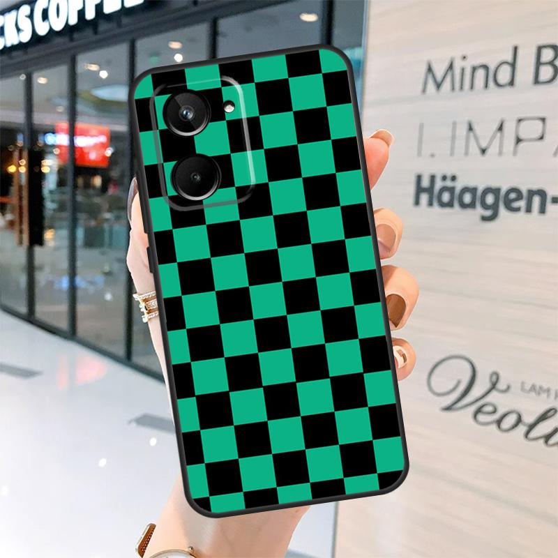 Checkerboard Checkered Board Case For Realme 15 14 13 12 11 Pro Plus GT6 GT7 Pro C55 C51 C35 C53 C61 C65 C67 C63 C71 C75