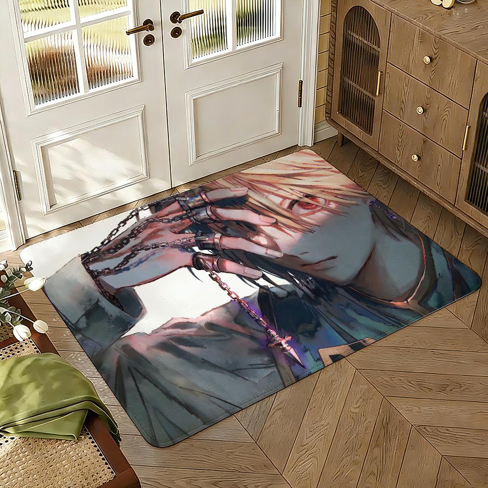 Kurapika Floor Mat Soft Thickened Absorbent Non-Slip Bedroom Living Room Door Mat Home Decor Flannel Rugs