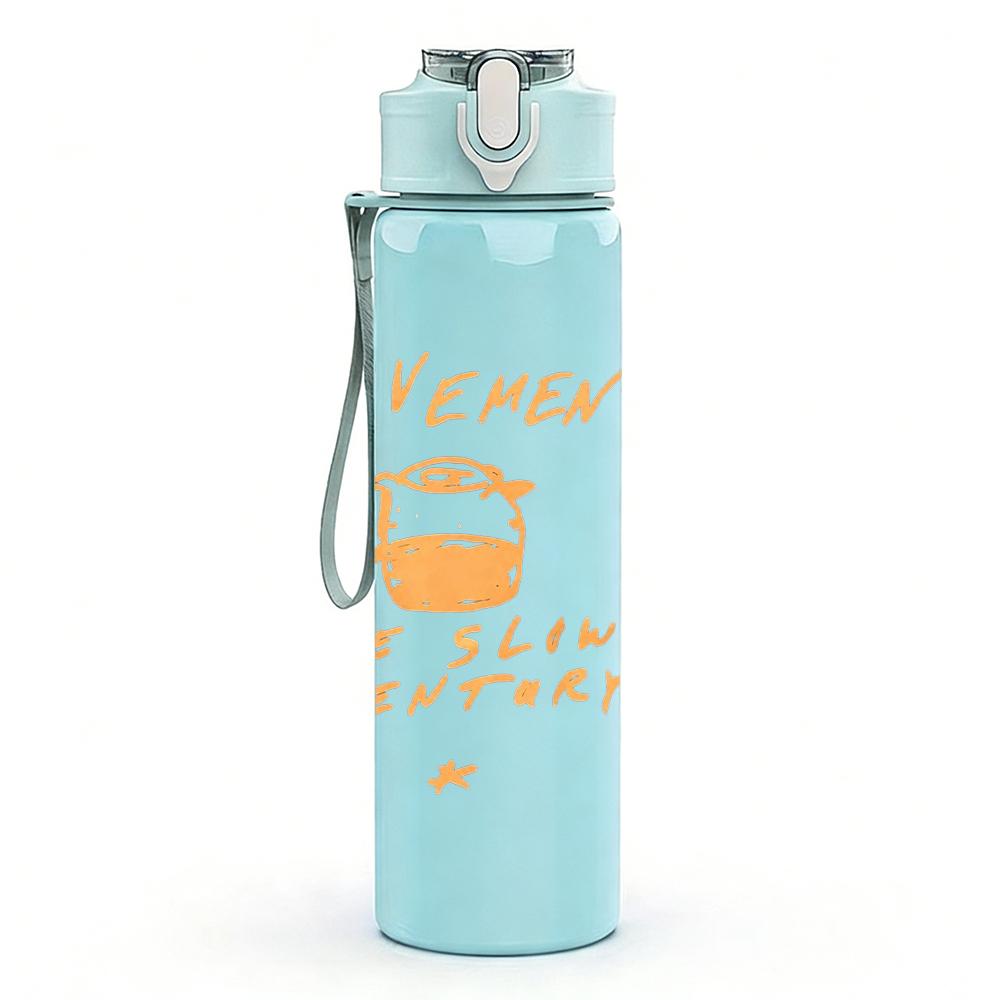 1PC All them witches dark band text print 750ml colorful plastic sports water bottle leakproof pop up lid with straw for outdoor work home use