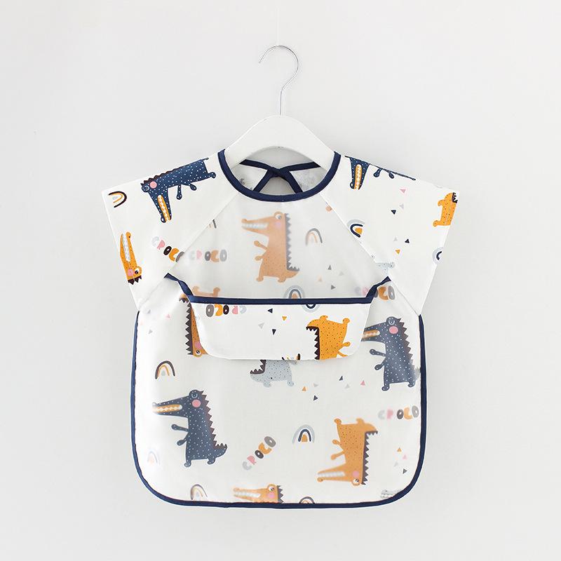 Blouse imperméable en coton à manches longues avec poche pour enfants